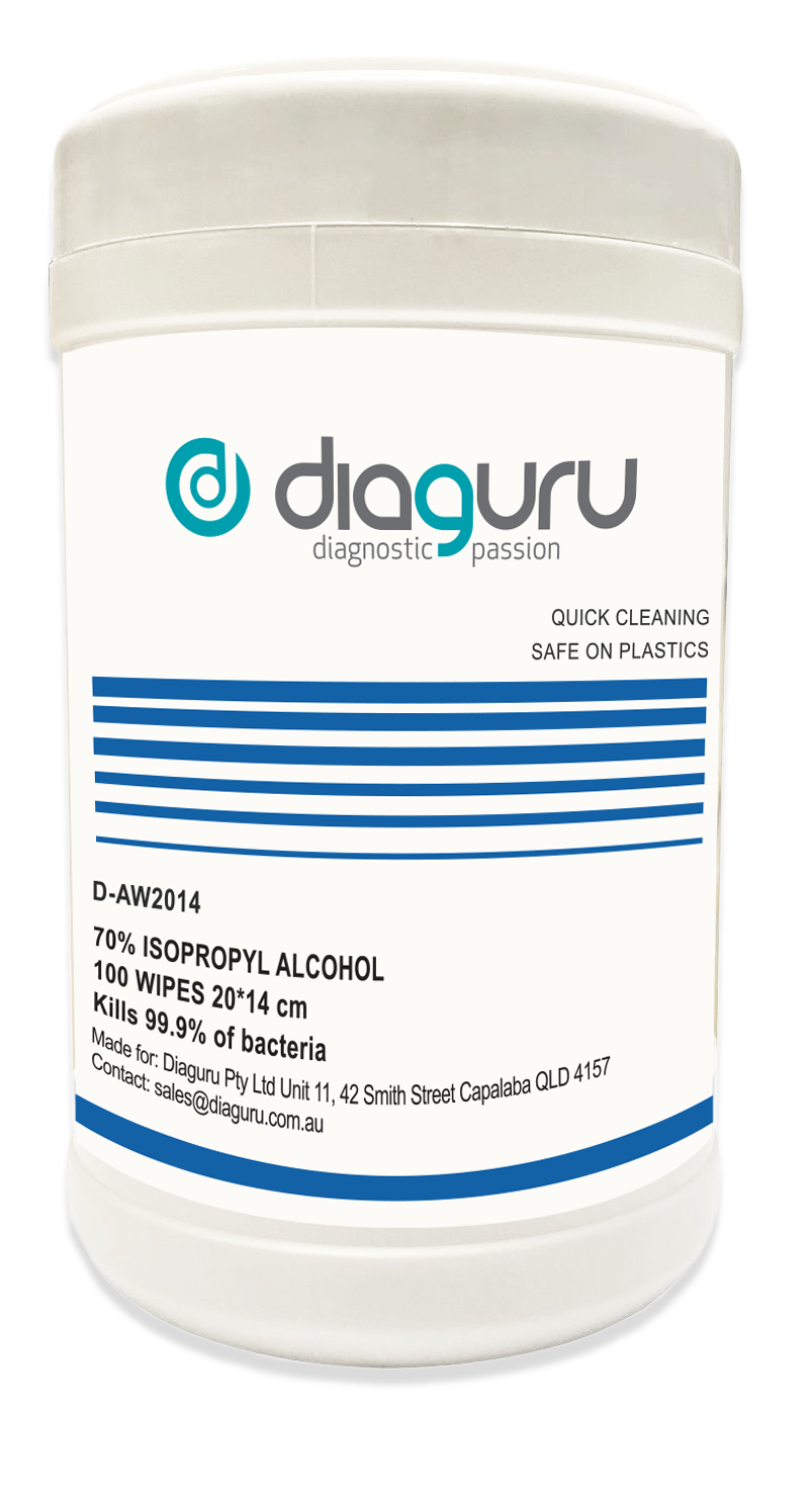 Diaguru Alcohol Wipes, Saturated with 70% Isopropyl Alcohol